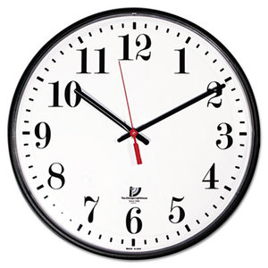 Quartz Slimline Clock, 12-3/4", Black by CHICAGO LIGHTHOUSE FOR THE BLIND