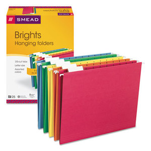 SMEAD MANUFACTURING COMPANY 64059 Hanging File Folders, 1/5 Tab, 11 Point Stock, Letter, Assorted Colors, 25/Box by SMEAD MANUFACTURING CO.