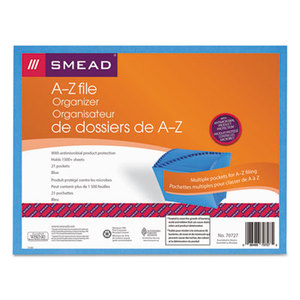 SMEAD MANUFACTURING COMPANY 70727 Antimicrobial A-Z Expanding File, 21 Pockets, Letter, Blue by SMEAD MANUFACTURING CO.