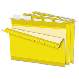 Cardinal Brands, Inc 42624 Colored Reinforced Hanging Folders, 1/5 Tab, Letter, Yellow, 25/Box by ESSELTE PENDAFLEX CORP.