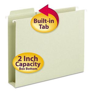 SMEAD MANUFACTURING COMPANY 64201 Box Bottom Hanging Folders, Built-In Tabs, Letter, Moss Green by SMEAD MANUFACTURING CO.