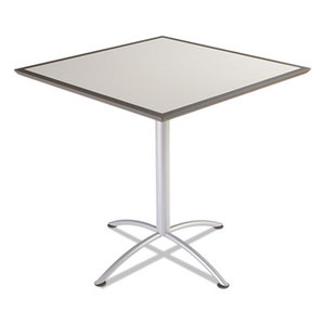 iLand Table, Dura Edge, Square Bistro Style, 42w x 42d x 42h, Gray/Silver by ICEBERG ENTERPRISES