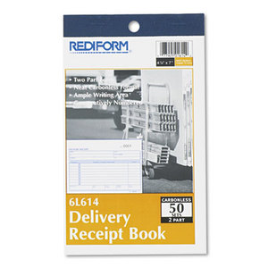 REDIFORM OFFICE PRODUCTS 6L614 Delivery Receipt Book, 6 3/8 x 4 1/4, Two-Part Carbonless, 50 Sets/Book by REDIFORM OFFICE PRODUCTS