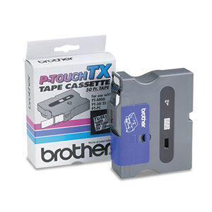 TX Tape Cartridge for PT-8000, PT-PC, PT-30/35, 3/4w, Black on Clear by BROTHER INTL. CORP.