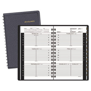 AT-A-GLANCE 70-102-05 Weekly Appointment Book, Hourly Appointments, 3 3/4 x 6 1/8, Black, 2016 by AT-A-GLANCE