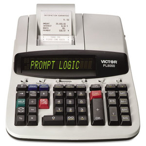 PL8000 One-Color Prompt Logic Printing Calculator, Black Print, 8 Lines/Sec by VICTOR TECHNOLOGIES