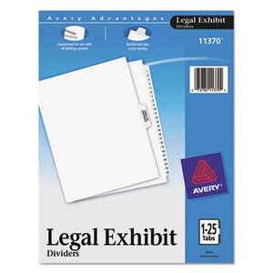 Avery-Style Legal Side Tab Divider, Title: 1-25, Letter, White, 1 Set by AVERY-DENNISON