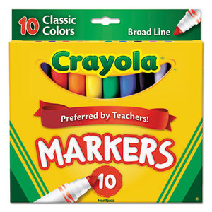 Non-Washable Markers, Broad Point, Classic Colors, 10/Set by BINNEY & SMITH / CRAYOLA
