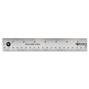 ACME UNITED CORPORATION 10416 Stainless Steel Office Ruler With Non Slip Cork Base, 15" by ACME UNITED CORPORATION