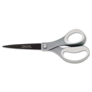 Non-Stick Titanium Softgrip Scissors, 8" Length, 3 1/10" Cut by FISKARS MANUFACTURING CORP