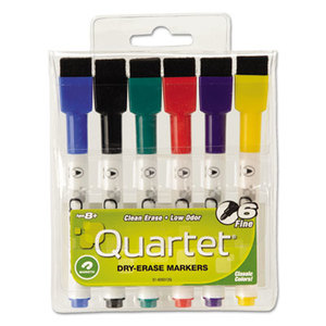 Quartet 51659312Q Low-Odor ReWritables Dry Erase Mini-Marker Set, Fine Point, Classic, 6/Set by QUARTET MFG.