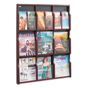 Safco Products 5702MH Expose Adj Magazine/Pamphlet Nine Pocket Display, 29-3/4w x 38-1/4h, Mahogany by SAFCO PRODUCTS