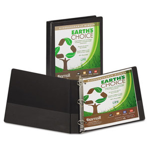 SAMSILL CORPORATION 16930 Earth's Choice Heavy-Duty Biodegradable D-Ring View Binder, 1" Cap, Black by SAMSILL CORPORATION