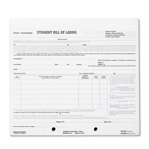 Bill of Lading Short Form, 8 1/2 x 7, Four-Part Carbonless, 250 Forms by REDIFORM OFFICE PRODUCTS