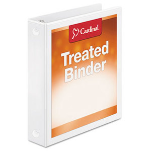 Cardinal Brands, Inc 32215 Treated Binder ClearVue Locking Round Ring Binder, 1 1/2" Cap, 11 x 8 1/2, White by CARDINAL BRANDS INC.