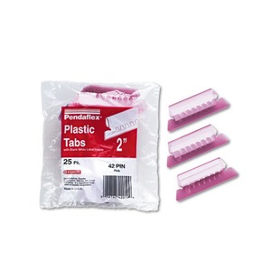 Cardinal Brands, Inc 42-PIN Hanging File Folder Tabs, 1/5 Tab, Two Inch, Pink Tab/White Insert, 25/Pack by ESSELTE PENDAFLEX CORP.