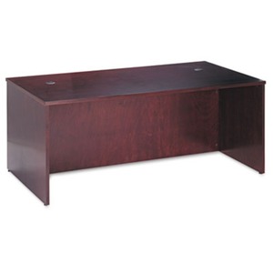 BASYX BW2101NN BW Veneer Series Rectangular Desk Shell, 72w x 36w x 29h, Mahogany by BASYX