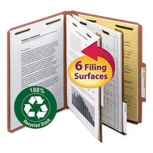 SMEAD MANUFACTURING COMPANY 14024 Pressboard Classification Folder, 2" Exp., Two Dividers, Letter, Red, 10/Box by SMEAD MANUFACTURING CO.