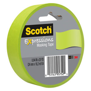 Expressions Masking Tape, .94" x 20 yds, Lemon Lime by 3M/COMMERCIAL TAPE DIV.