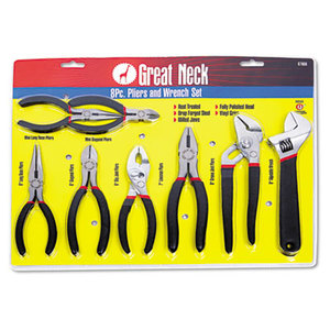 8-Piece Steel Pliers and Wrench Tool Set by GREAT NECK SAW MFG.