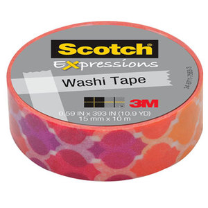Expressions Washi Tape, .59" x 393", Quatrefoil Sunset by 3M/COMMERCIAL TAPE DIV.