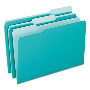 Cardinal Brands, Inc 421013AQU Interior File Folders, 1/3 Cut Top Tab, Letter, Aqua, 100/Box by ESSELTE PENDAFLEX CORP.