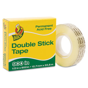 Permanent Double-Stick Tape, 1/2" x 900", 1" Core, Clear by SHURTECH