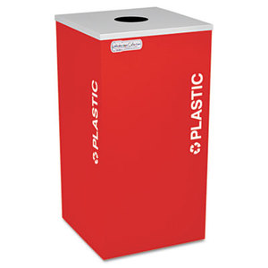 Kaleidoscope Collection Recycling Receptacle, 24gal, Ruby Red by EXCELL METAL PRODUCTS CO