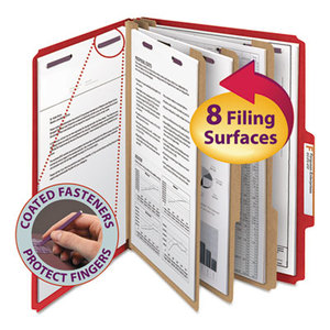 SMEAD MANUFACTURING COMPANY 14095 3" Expansion Folders with 2/5 Cut Tab, Letter, Eight-Section, Bright Red, 10/Box by SMEAD MANUFACTURING CO.