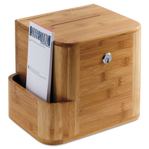 Bamboo Suggestion Box, 10 x 8 x 14, Natural by SAFCO PRODUCTS