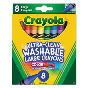 BINNEY & SMITH / CRAYOLA 523280 Ultra-Clean Washable Crayons, Large, 8 Colors/Box by BINNEY & SMITH / CRAYOLA