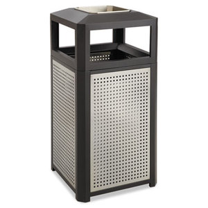 Safco Products 9935BL Ashtray-Top Evos Series Steel Waste Container, 38gal, Black by SAFCO PRODUCTS