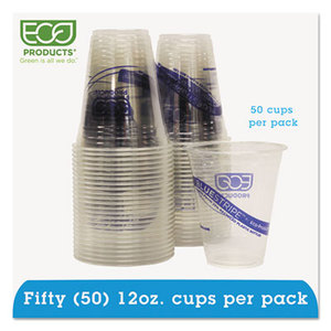Eco-Products, Inc EP-CR12PK BlueStripe Recycled Clear Plastic Cold Cups, 12oz, Clear, 50/Pack by ECO-PRODUCTS,INC.