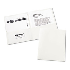 Avery 47991 Two-Pocket Portfolio, Embossed Paper, 20-Sheet Capacity, White, 25/Box by AVERY-DENNISON