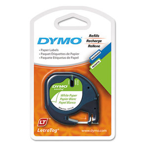 DYMO 10697 LetraTag Paper Label Tape Cassettes, 1/2in x 13ft, White, 2/Pack by DYMO