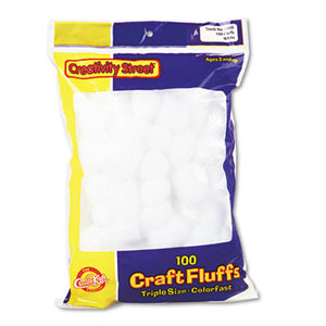 Craft Fluffs, White, 100/Pack by THE CHENILLE KRAFT COMPANY