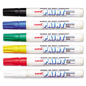 Sanford, L.P. 63630 uni-Paint Marker, Medium Point, Assorted, 6/Set by SANFORD