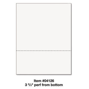 Office Paper, Perforated 3 2/3" From Bottom, 8 1/2 x 11, 24-lb, 500/Ream by PARIS BUSINESS PRODUCTS