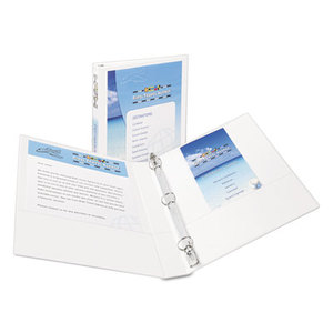 Avery 19601 Showcase Economy View Binder w/Round Rings, 11 x 8 1/2, 1" Cap, White by AVERY-DENNISON