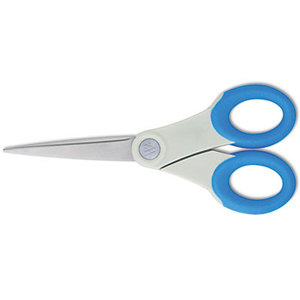 Soft Handle Scissors With Antimicrobial Protection, Blue, 7" Straight by EVERSHARP PEN CO.