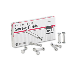 Post Binder Aluminum Screw Posts, 3/16" Diameter, 1" Long, 100/Box by CHARLES LEONARD, INC