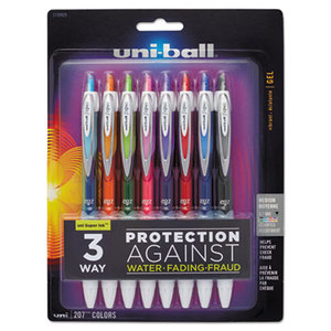 Sanford, L.P. 1739929 Signo Gel 207 Roller Ball Retractable Gel Pen, Assorted Ink, Medium, 8 per Set by SANFORD