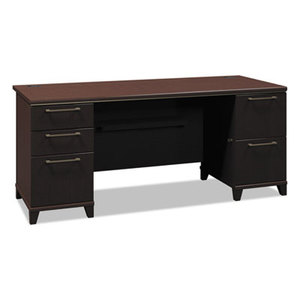 Bush Industries, Inc 2972MCA1-03 Enterprise Collection 72W Double Pedestal Desk, Mocha Cherry (Box 1 of 2) by BUSH INDUSTRIES