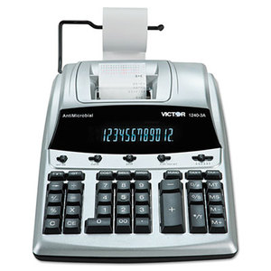 1240-3A Antimicrobial Printing Calculator, Black/Red Print, 4.5 Lines/Sec by VICTOR TECHNOLOGIES