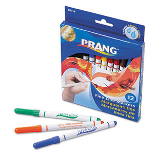 Prang Markers, Fine Point, 12 Assorted Colors, 12/Set by DIXON TICONDEROGA CO.