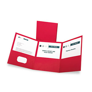 ESSELTE CORPORATION 59811 Tri-Fold Folder w/3 Pockets, Holds 150 Letter-Size Sheets, Red by ESSELTE PENDAFLEX CORP.