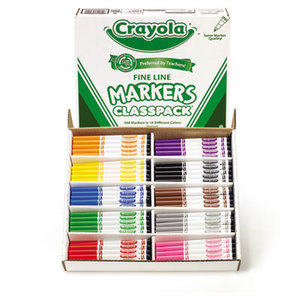 Non-Washable Classpack Markers, Fine Point, Ten Assorted Colors, 200/Box by BINNEY & SMITH / CRAYOLA