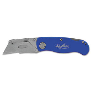 Sheffield Folding Lockback Knife, 1 Utility Blade, Blue by GREAT NECK SAW MFG.