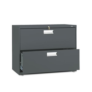 600 Series Two-Drawer Lateral File, 36w x 19-1/4d, Charcoal by HON COMPANY