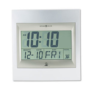 TechTime II Radio-Controlled LCD Wall/Table Alarm Clock, 8-3/4"W x 1"D x 9-1/4"H by HOWARD MILLER CLOCK CO.